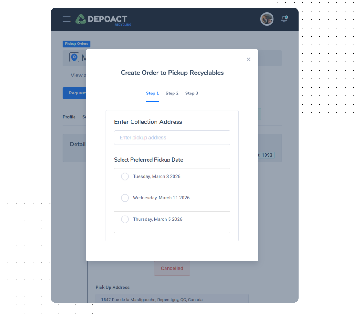 Depoact-Recycling-Pick-up-at-Home-pickup-form-step1